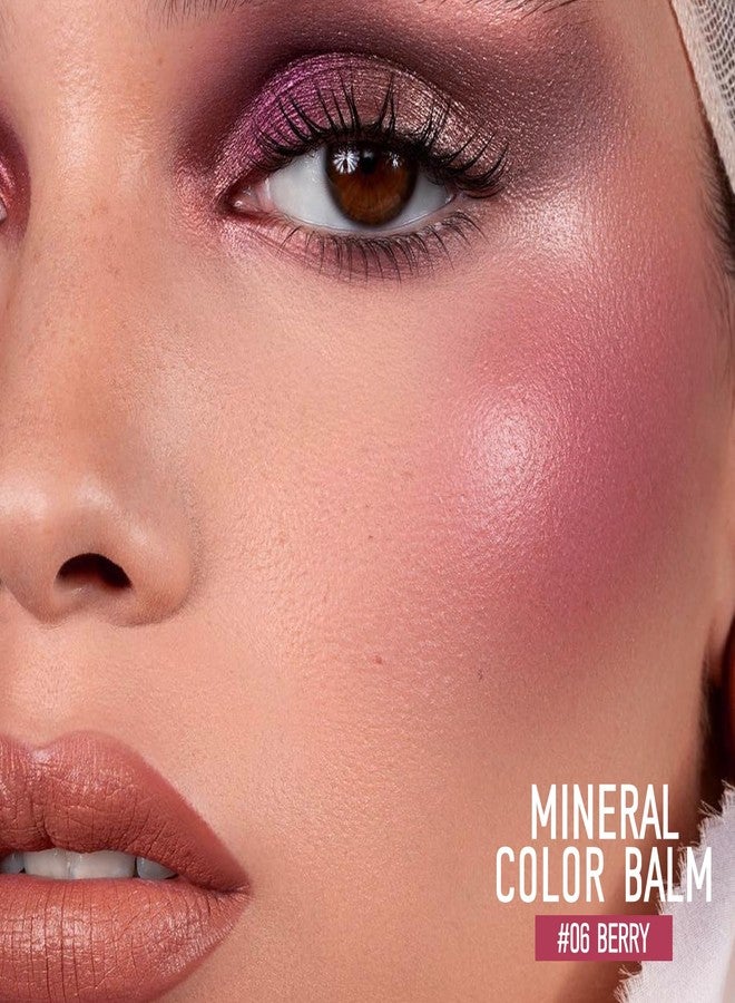 KYDA Mineral Color Balm, SPF 35, Creamy Blendable Color for Lips and Cheeks, Buildable Shimmer Finish, Lightweight Cream Formula, Multiuse Makeup Stick, BERRY - Image 4