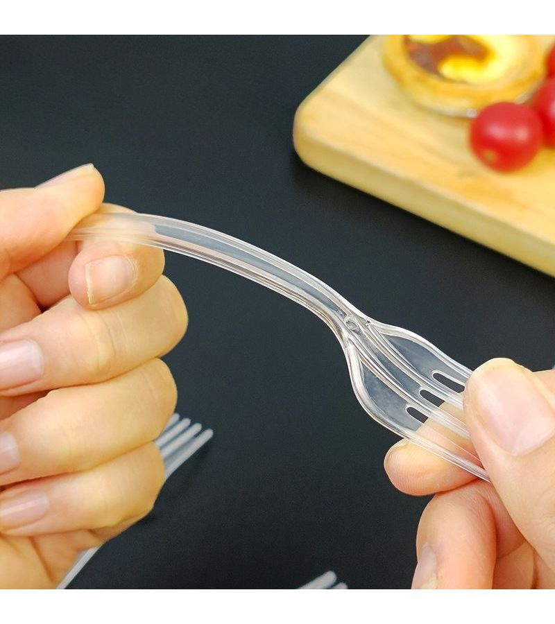 105pcs Transparent Cake Forks Dessert Forks Salad Forks Appetizer Forks Fruit Forks For Cakes Pastries Birthday Takeaway - Image 5