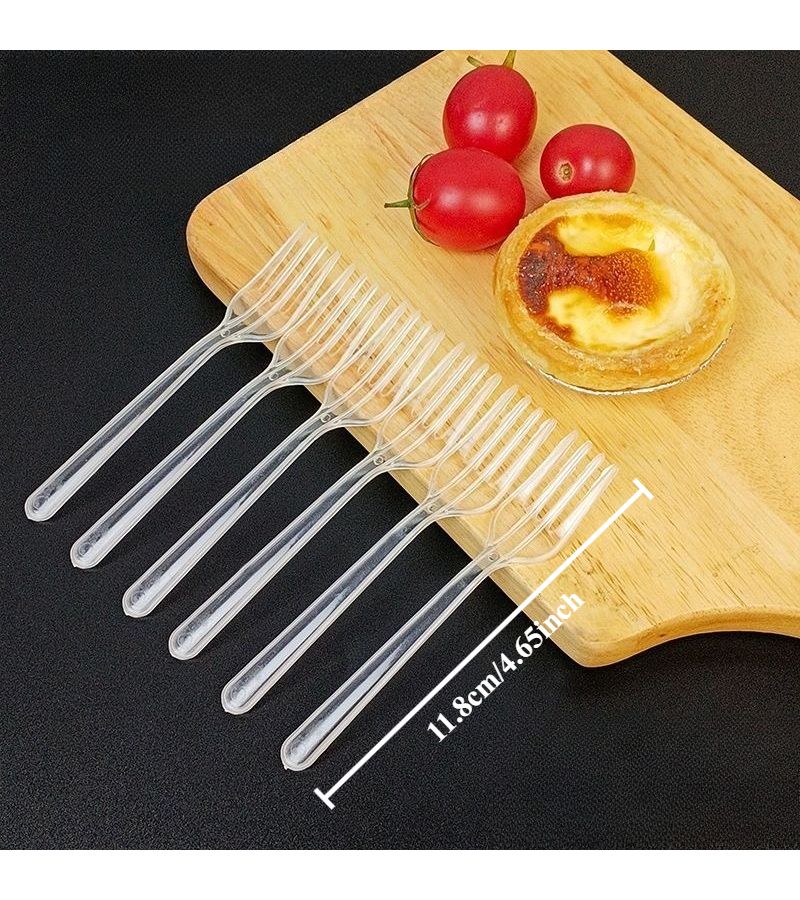 105pcs Transparent Cake Forks Dessert Forks Salad Forks Appetizer Forks Fruit Forks For Cakes Pastries Birthday Takeaway - Image 3