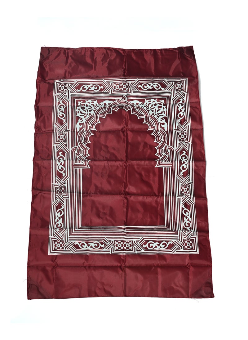 Generic - Islam Prayer Mat With Qibal Finder Compass  Portable Travel Prayer Mat For Both Men And Women  Red Color Prayer Rug With Compass - Image 1