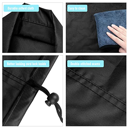 DUDSOEHO Round Patio Table Cover Waterproof, 62" Diax25" H Heavy Duty Oxford Fabric Outdoor Patio Furniture Cover Patio Table Chair Set Covers for Garden Round Table Dining Set, Black - Image 5
