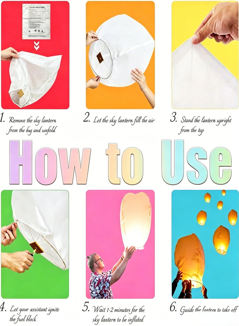 Eco Friendly Chinese Sky Lanterns, 9 Pack 100% Biodegradable Paper Material, No Assembly Required Safe Flying Wishing Lanterns, Perfect for Wedding Birthday Party New Year Festival Romantic Outdoor Celebration, Night Wish Decoration for Family Gathering Holiday Event Use - Image 4