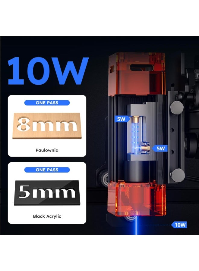 اوتومستاك ATOMSTACK 10W الليزر النقش، A10 PRO V2 الليزر القطع، آلة النقش الليزر عالية الدقة 0.06mm للخشب والمعادن، الأكريليك الداكن، الزجاج، الجلد - Image 3