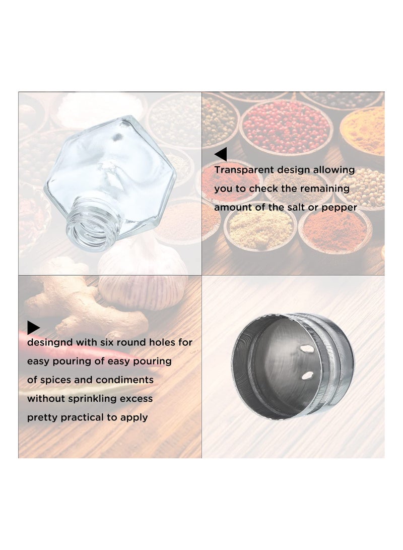 Y&D 24 Pieces Mini Pepper Shaker, Transparent Individual Shakers, Cube Shape Small with 4 Funnel, for Home Kitchen Supplies, Bottle Condiment Storage Jar  - Image 2