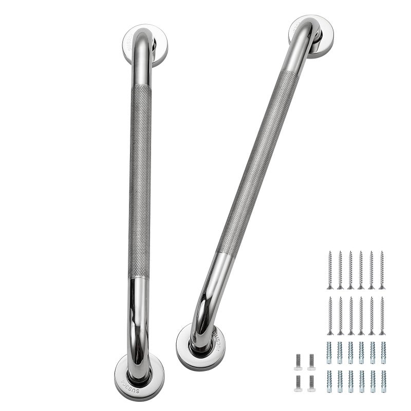 HomeExpert Grab Bars for Shower 2 Pack 18Inch Stainless Steel AntiSlip Safety Shower Handle for Elderly Bathroom Wall Support Handicap Handicap Grab Bars for Seniors Polished Nickel - Image 2