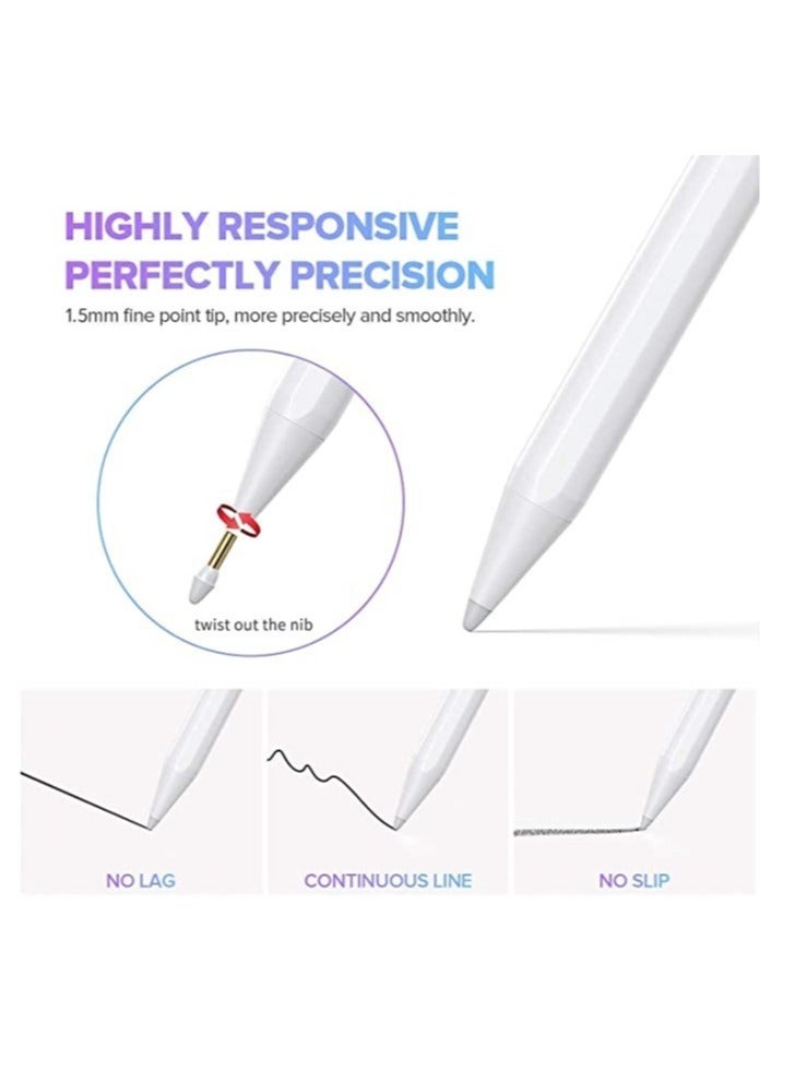ELTRAZONE Capacitive Stylus Pen For Phone Tablet Touch Screen Pen for Android/IOS Apple iPad Tablet Samsung Stylus Pen Touch Pencil Draw (White) - Image 3