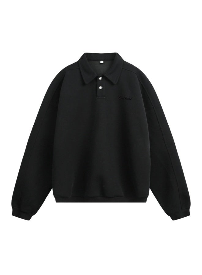 NIBEMINENT Casual Men's Sweatshirt Autumn Winter  Long Sleeve Polo Pullover Man Fashion Collar Loose Fit Streetwear - Image 1