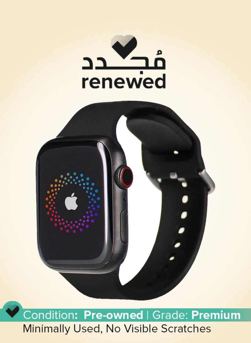 Apple Renewed - Watch Series 7 GPS Cellular, 45MM Space Black Titanium Case with Black Sport Band Space Black Titanium - Image 1