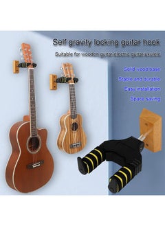 Thoraya Guitar Wall Hook Guitar Wall Mount Hanger Hook Guitar Hanger Wooden Holder Hanger Multifunction Hanger for All Size Acoustic Electric Bass Guitars  - Image 4