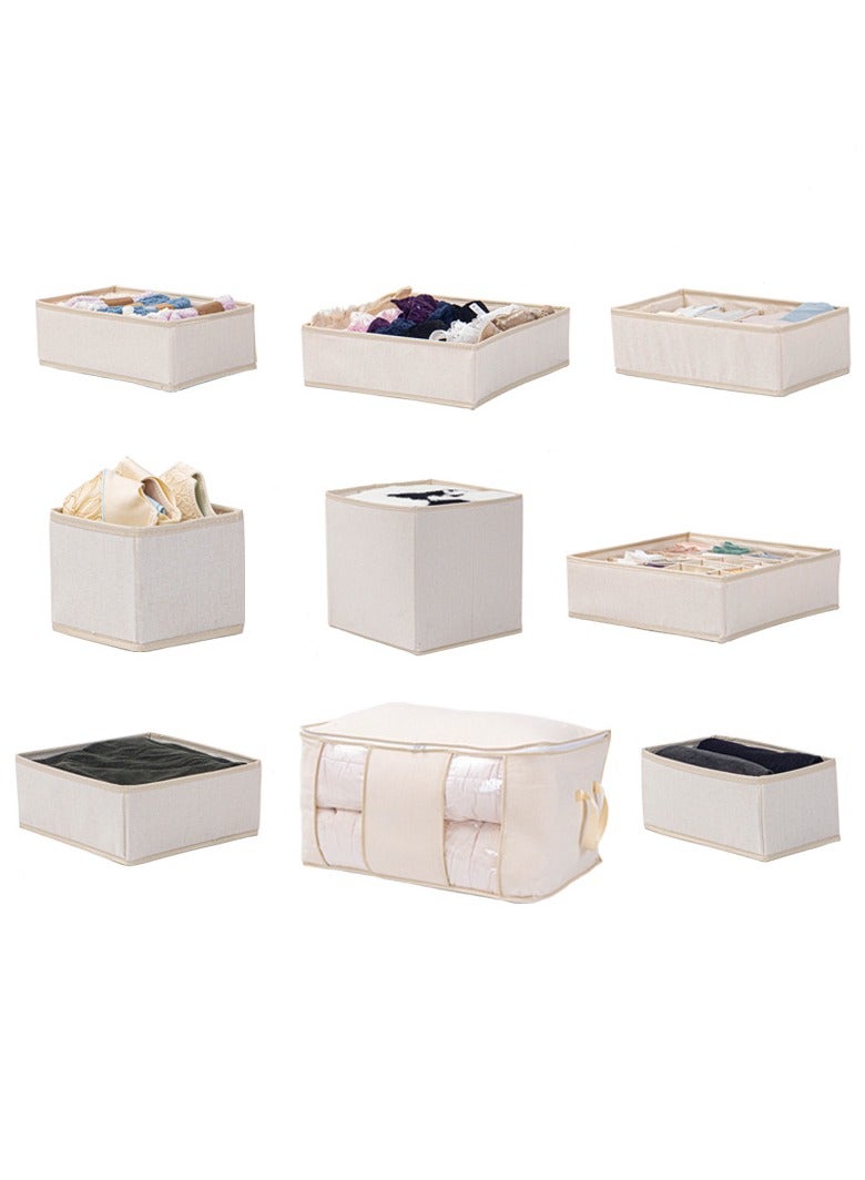 عام أقمشة قطنية وكتانية عالية الجودة قابلة للغسل، وصندوق تخزين للملابس الداخلية، ودرج لتخزين الملابس مجموعة من 6 قطعأقمشة قطنية وكتانية عالية الجودة قابلة للغسل، وصندوق تخزين للملابس الداخلية، ودرج لتخزين الملابس مجموعة من 6 قطع - Image 1