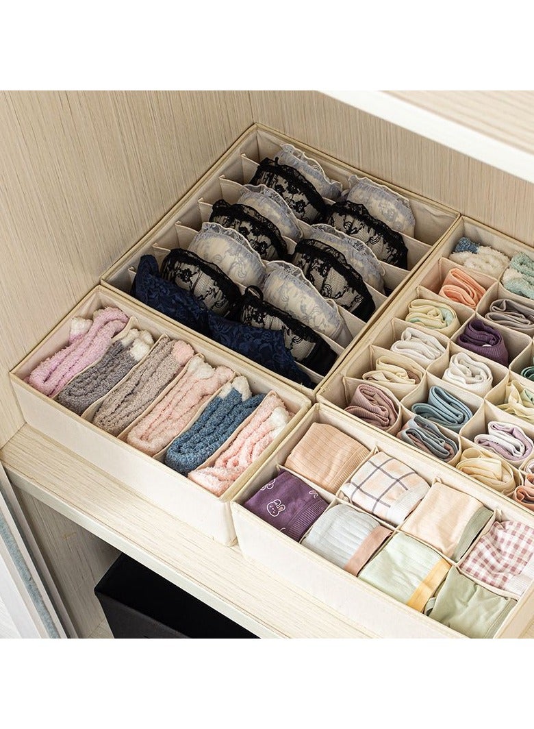 عام أقمشة قطنية وكتانية عالية الجودة قابلة للغسل، وصندوق تخزين للملابس الداخلية، ودرج لتخزين الملابس مجموعة من 6 قطعأقمشة قطنية وكتانية عالية الجودة قابلة للغسل، وصندوق تخزين للملابس الداخلية، ودرج لتخزين الملابس مجموعة من 6 قطع - Image 3