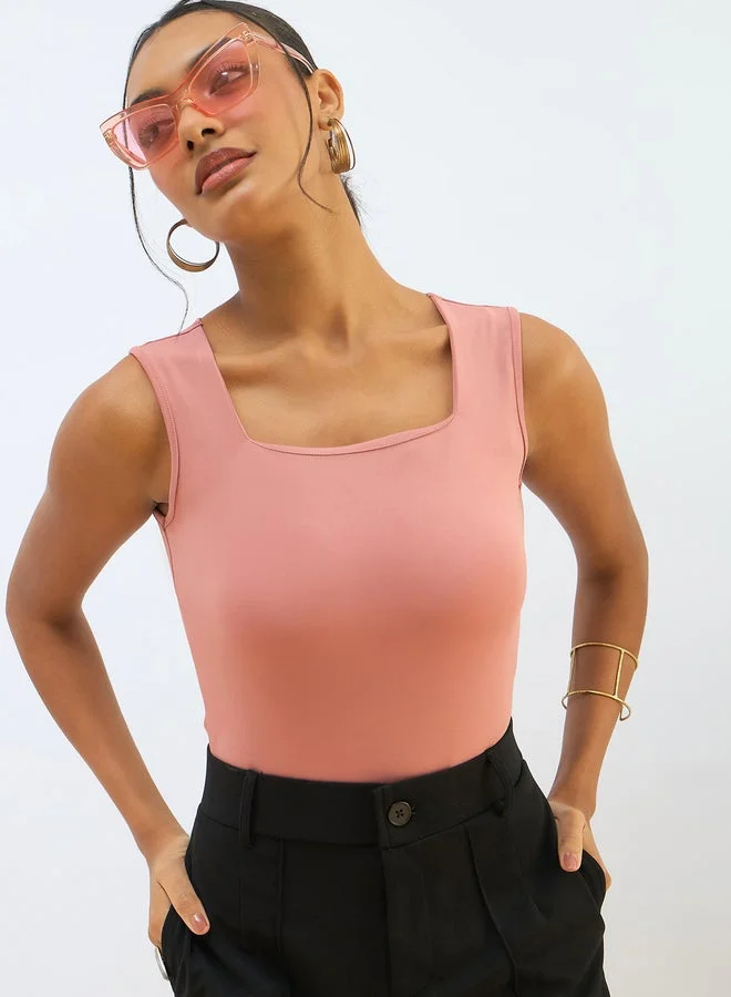 SASSAFRAS SASSAFRAS Women Pink Sleeveless Bodysuit
