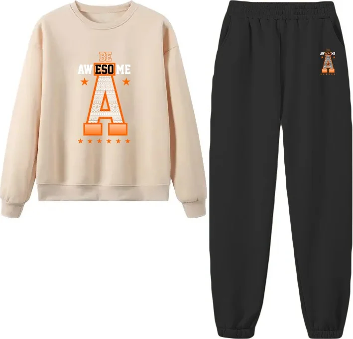 دوغ فش Tracksuit Oversize Avesome Printed Tracksuit Beige