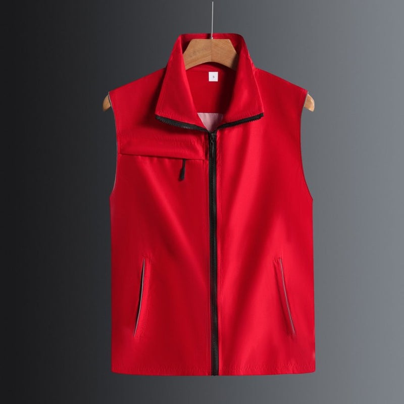 Generic Waterproof Reflective Single Layer Composite Vest Work Clothes Shopping Mall Activity Vest Group Construction Volunteers Vest Printing logo Red