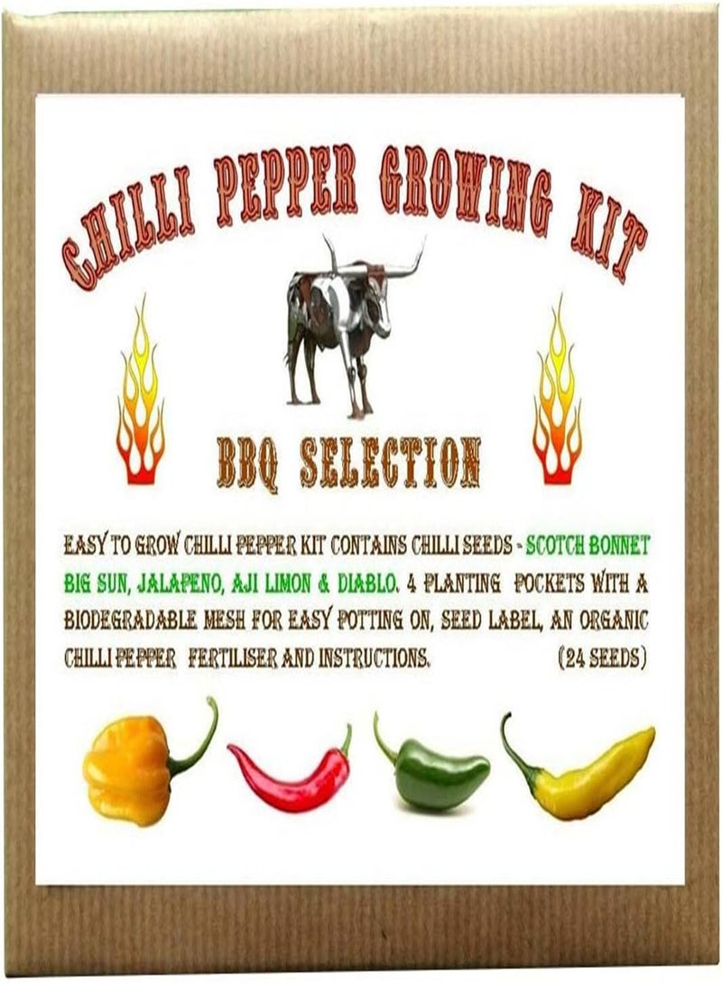 جي جوت مزيج فلفل حار "تشكيلة الشواء" - بذور خضراوات كابسيكوم تشينينس، تشكيلة الشواء للزراعة في حديقة المنزل من هيفي تورش، مجموعة زراعة واحدة - Image 2
