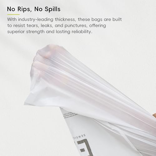 EKO 21 Gallon / 50-90 Liter, 60 Count Drawstring Trash Bags, Extra-Strong Garbage Bags, Lemon Zest Scent with Continuous Odor Control, Easy-Dispense Roll for Kitchen and Household Use, Code G, White - Image 2