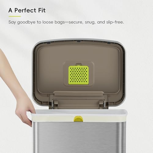 EKO 21 Gallon / 50-90 Liter, 60 Count Drawstring Trash Bags, Extra-Strong Garbage Bags, Lemon Zest Scent with Continuous Odor Control, Easy-Dispense Roll for Kitchen and Household Use, Code G, White - Image 3