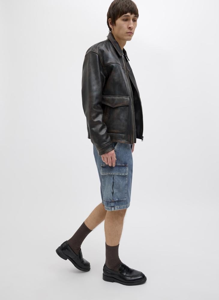 جاك اند جونز شورت جينز أساسي بقصة عادية - Image 4