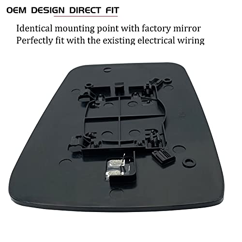 SKARUMMER Passenger Right Side Heated Mirror Glass Replacement for 2009-2018 Dodge Ram 1500 2500 - Side View Heated Convex Mirror Glass with Rear Holder, Replace 68079363AA, 68050299AA - Image 4