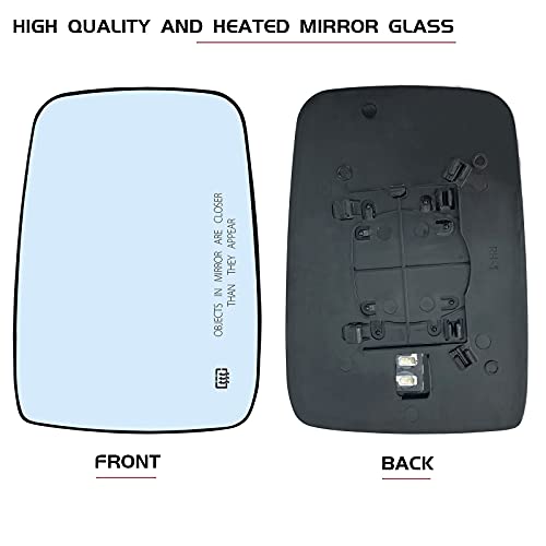 SKARUMMER Passenger Right Side Heated Mirror Glass Replacement for 2009-2018 Dodge Ram 1500 2500 - Side View Heated Convex Mirror Glass with Rear Holder, Replace 68079363AA, 68050299AA - Image 2
