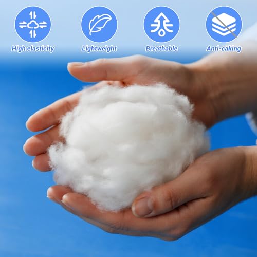Bupete 1.8oz/50g Stuffing for Stuffed Animals, (1.8oz~4.18lb) Stuffings for Crafts Clouds, Polyfill Stuffing, Stuffing for Crochet Animals Polyester Fiber Fill Resilience for Animal Stuffings - Image 3