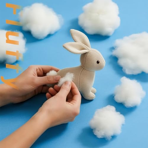 Bupete 1.8oz/50g Stuffing for Stuffed Animals, (1.8oz~4.18lb) Stuffings for Crafts Clouds, Polyfill Stuffing, Stuffing for Crochet Animals Polyester Fiber Fill Resilience for Animal Stuffings - Image 4
