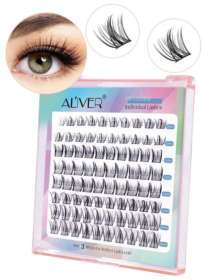 ALIVER 80 Pcs Lash Clusters Eyelash Extensions Wispy False Eyelashes Lash Clusters DIY Eyelash Extensions Individual False Eyelashes for Women (10mm - 14mm) C01  - Image 1