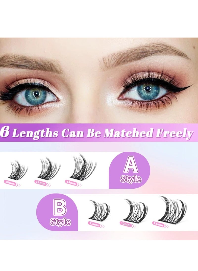 ALIVER 80 Pcs Lash Clusters Eyelash Extensions Wispy False Eyelashes Lash Clusters DIY Eyelash Extensions Individual False Eyelashes for Women (10mm - 14mm) C01  - Image 4