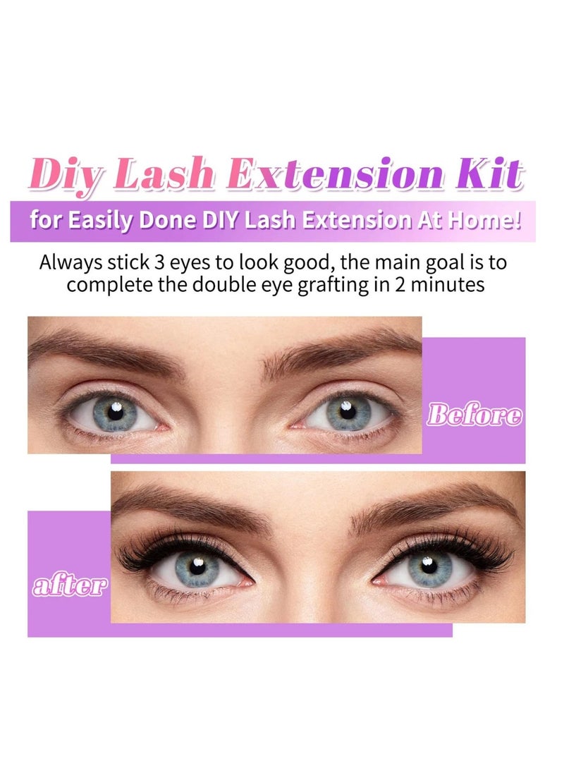 ALIVER 80 Pcs Lash Clusters Eyelash Extensions Wispy False Eyelashes Lash Clusters DIY Eyelash Extensions Individual False Eyelashes for Women (10mm - 14mm) C01  - Image 5