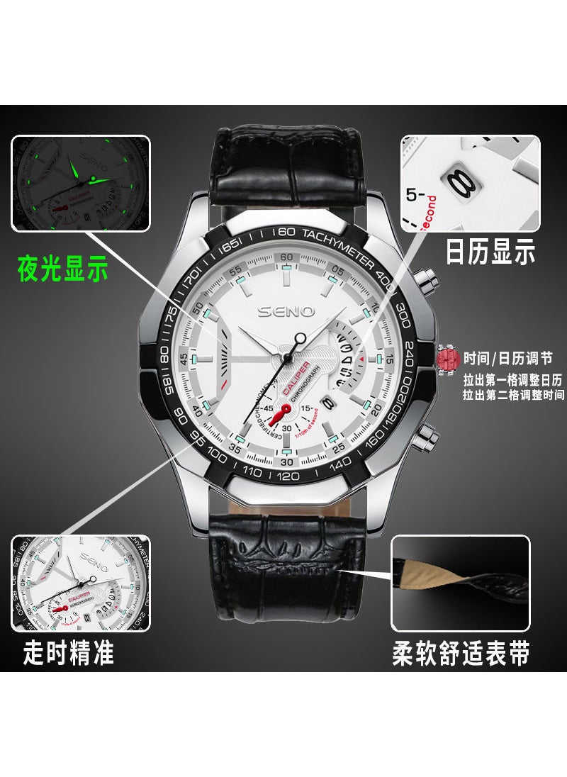 Generic Mens Quartz Watches High Charm Waterproof Luminous Business Silver belt (luminous waterproof) 