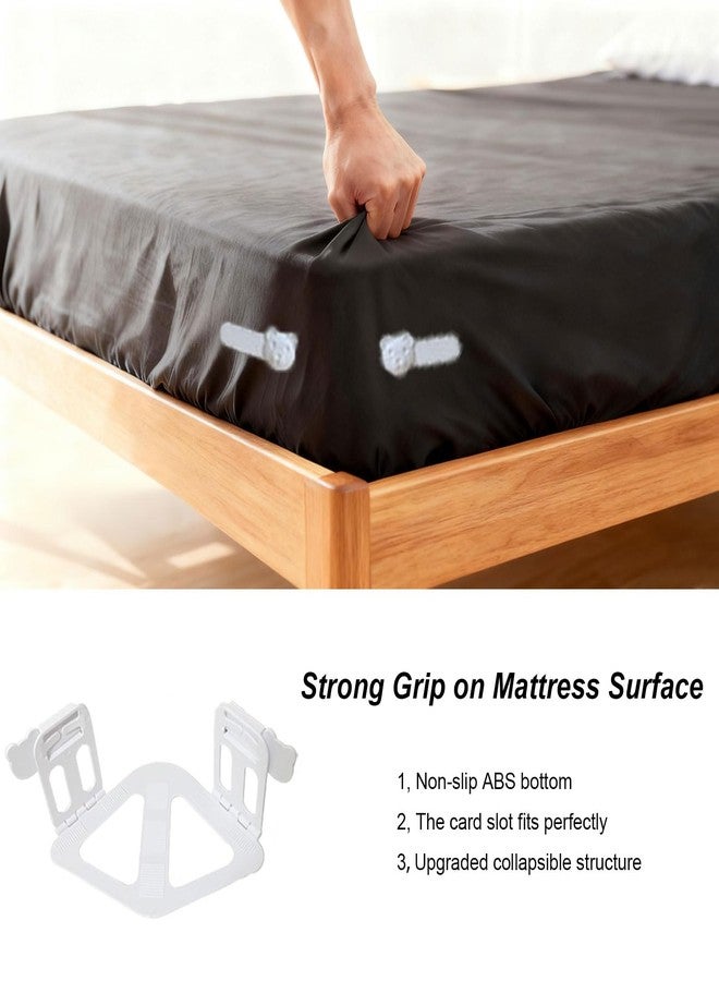 Bed Sheet Holders for Corners - 4 Pieces Heavy Duty Bed Sheet Grippers Upgraded Foldable, Anti-Slip, Invisible Fitted Sheet Holder Universal Fit - Image 3