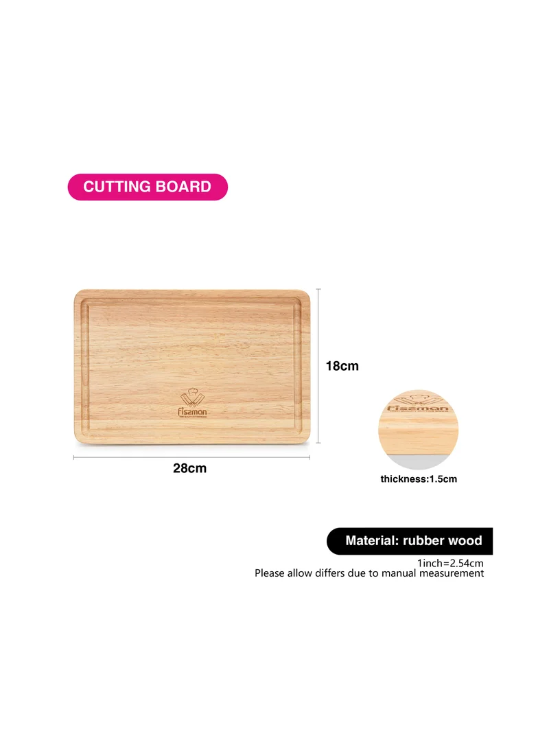 Fissman  Cutting Board Rubber 30cm Wood with Juice Groove  | Best Price UAE