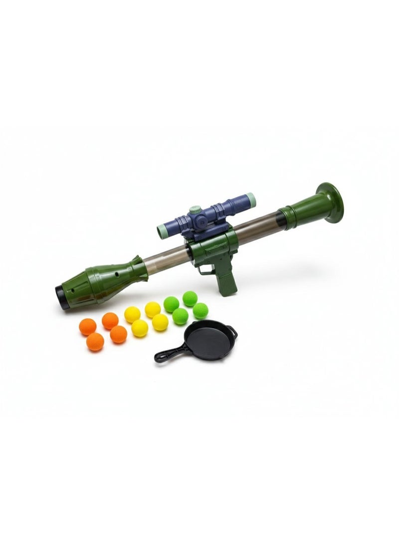 لعبه قاذف كرات فوم بالهواء على شكل روكت/صاروخ، طقم مسدس لعبه للتصويب والتنشين ولعب الحركه، كرات اسفنج ناعمه EVA للعب الآمن، لعبه تحدي ومسابقات للبيت والحديقه والرحلات وهدايا للأطفال - Image 2