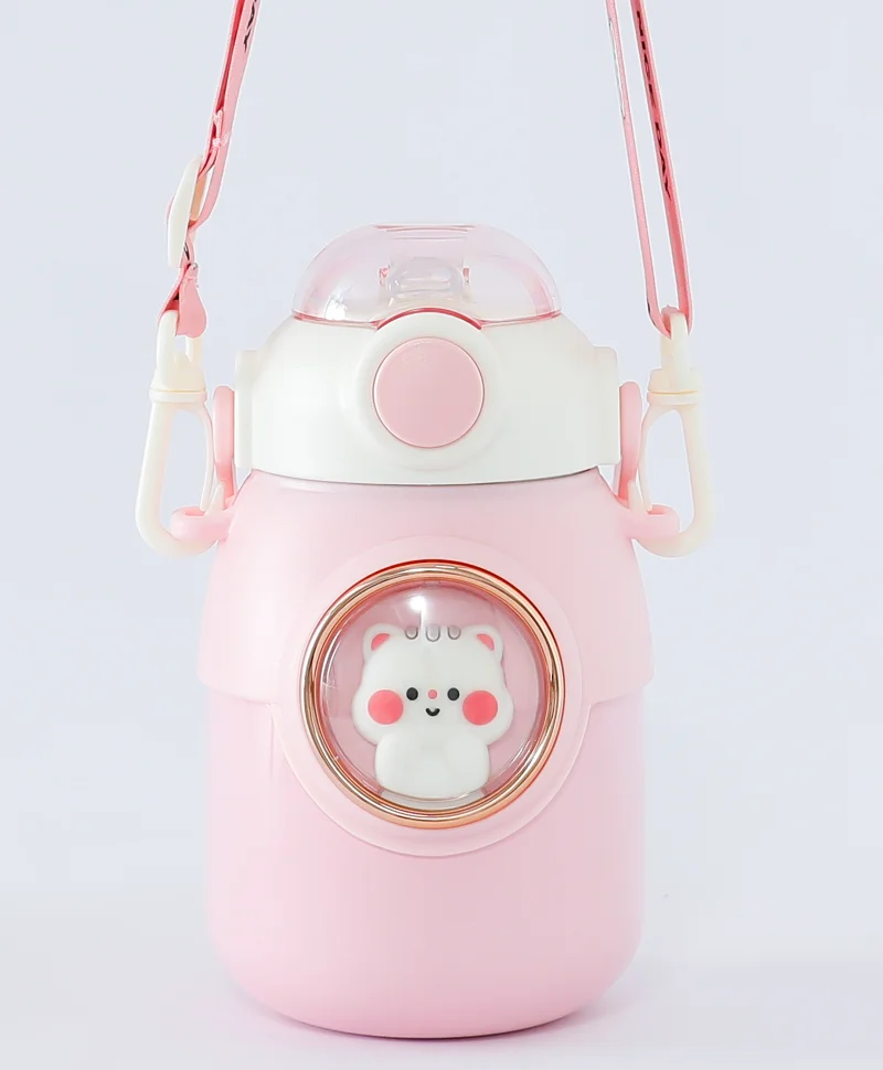Fab N Funky Fab N Funky Stainless Steel Sipper Water Bottle, Leak Proof, Wide Mouth Opening, Durable, 3 Years+, Blue - 380mL