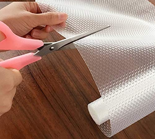 ElastPro (50 cm X 5 m) Transparent EVA Solid Mat, Anti Slip Mat/Sheet for Fridge, Kitchen, Drawer mat, Shelf Liner(RoundDots Texture Transparent) - Image 1