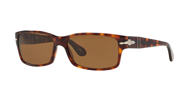 Persol PO2803S Rectangular Sunglasses, Havana/Brown Polarized, 58 mm - Image 1