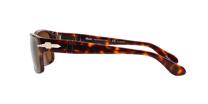 Persol PO2803S Rectangular Sunglasses, Havana/Brown Polarized, 58 mm - Image 2