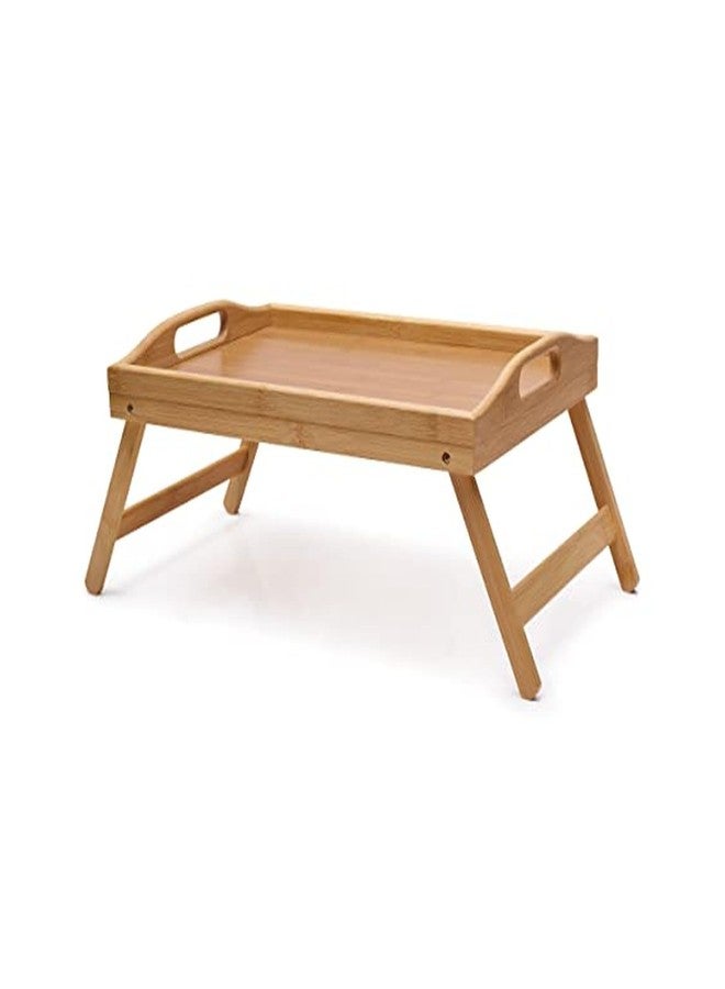 Elements Bamboo Bed Tray, Breakfast Tray with Folding Legs, Serving Tray, TV Tray Table, Portable Tray, Eco-Friendly Bamboo Tray, 24.7x11.8x8.5 Inch, Natural - Image 1