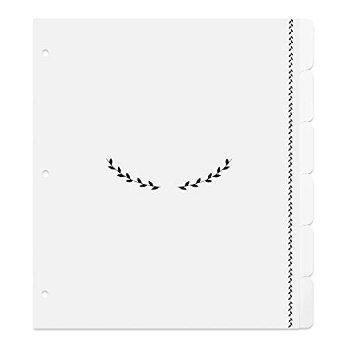 Jot  Mark Jot & Mark Recipe Binder Tab Dividers with Blank Labels - 6 Customizable Organizer Dividers for 8.5" x 11" 3-Ring Binders (Black & White) - Recipe Tabs - Image 1