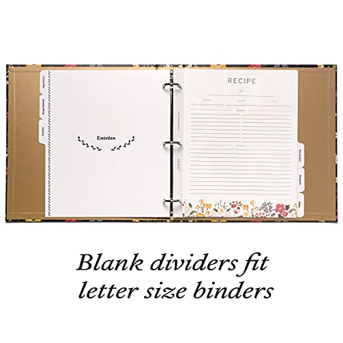 Jot  Mark Jot & Mark Recipe Binder Tab Dividers with Blank Labels - 6 Customizable Organizer Dividers for 8.5" x 11" 3-Ring Binders (Black & White) - Recipe Tabs - Image 4