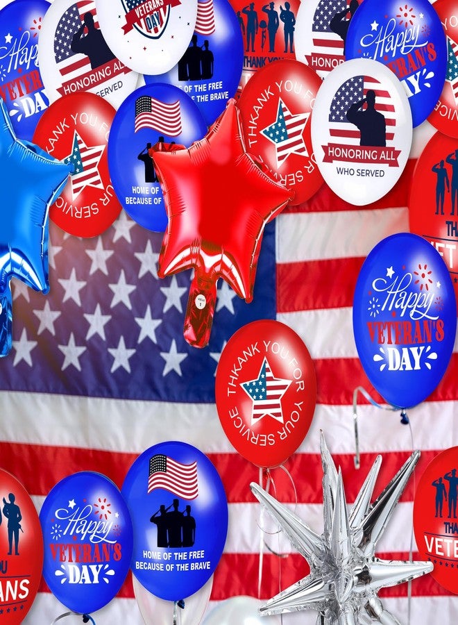 هونغداو مجموعة بالونات يوم المحاربين القدامى من هونغداو، 12 بوصة، بالون أمريكي أزرق أحمر أبيض، شكرًا لك أيها المحارب القديم على موضوع وطني مستقل، ديكورات تذكارية ليوم الرابع من يوليو، لوازم الحفلات (يوم المحاربين القدامى) - Image 4