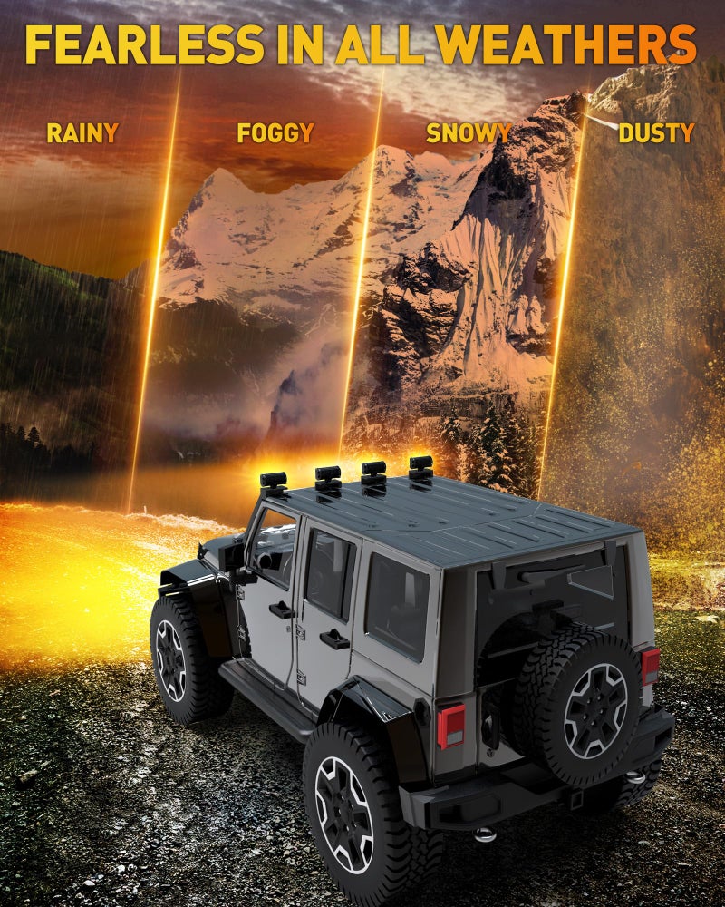 NAOEVO 7 Inch Amber LED Light Bar, 240W 24,000LM Offroad Fog/Driving Lights with Spot Flood Combo, LED Pods for Truck Boat UTV ATV, 2 Pack (Amber) - Image 5