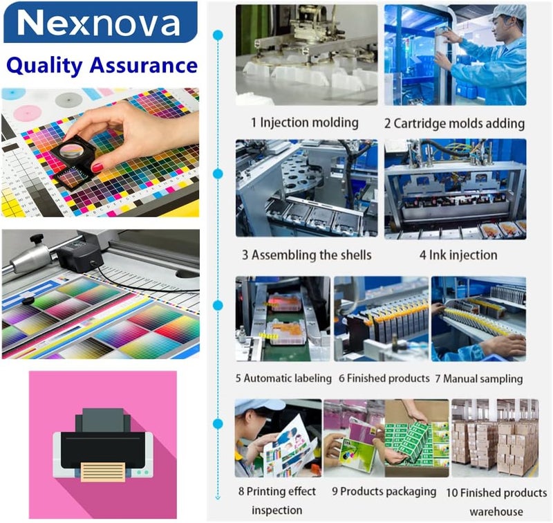 نيكس نوفا حبر NexNova® رقم 101 لطابعات Epson من سلسلة EcoTank، عبوة مكونة من 4 أكياس، ألوان: أسود، أزرق، بنفسجي، أرجواني، أصفر، لطابعات L4150، L4160، L6160، L6170، L6176، L6190، L14150، من نوع مائي. - Image 4