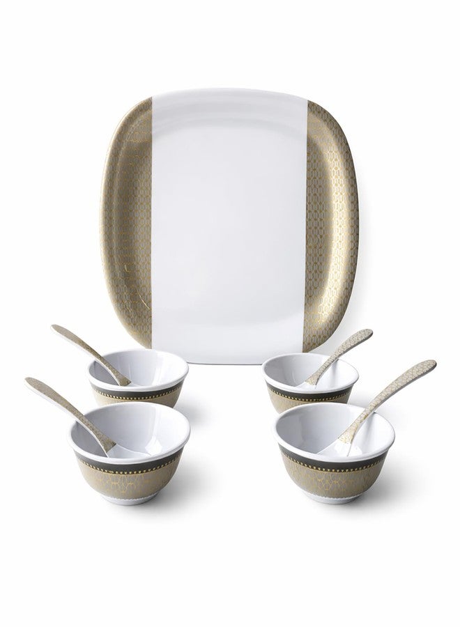 Bataniya Designer Melamine Serving Set (9 Pieces) | Triple Layer Coating | Stain Resistant, Durable & Elegant Crockery - Image 1