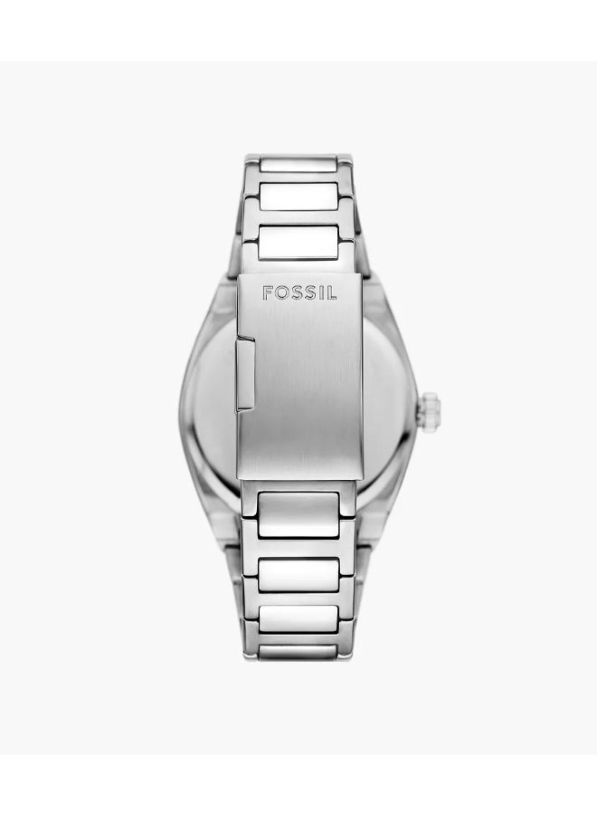 FOSSIL Men Everett Three-Hand Date Stainless Steel Watch FS6054 - 42mm - Image 3