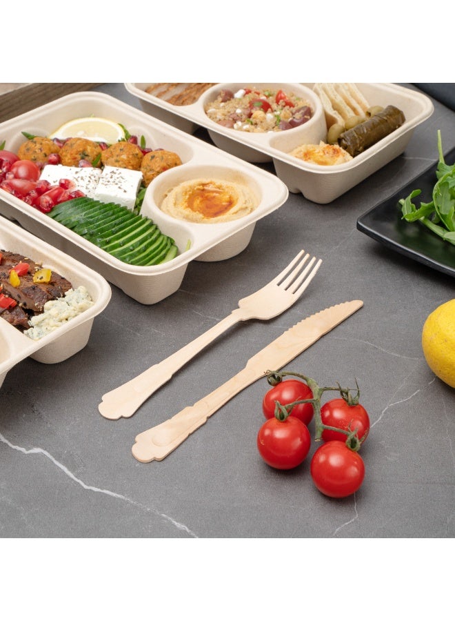 Restaurantware سكاكين خشبية قابلة للتصرف بطول 7.9 بوصة، 500 سكين صديقة للبيئة - طراز باروك، سكاكين متينة، خشب طبيعي، خالية من الشظايا، أدوات مائدة للحفلات أو تقديم الطعام - Image 3