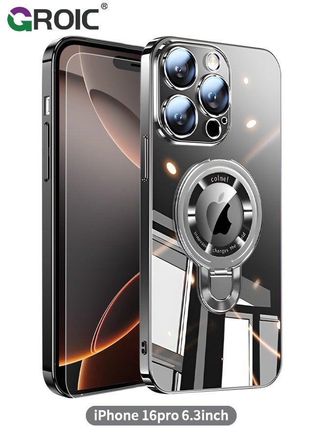 GROIC iPhone 16 Pro Case,iPhone 16 Pro Magnetic Phone Case with Screen Protectors, Compatible with MagSafe iPhone 16 Pro Phone Cover,Shockproof Slim Transparent Phone Shell for iPhone 16 Pro 6.3'' - Image 1