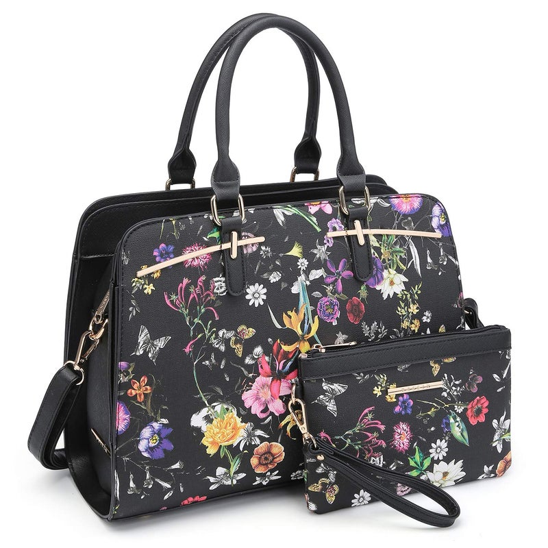 DASEIN Women Handbag Wallet Tote Shoulder Hobo Bag Top Handle Satchel Purse Set 2pcs with 3 Compartments - Image 3