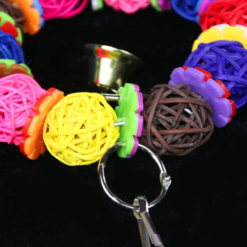 1PC Birds Toy Parrot Hanging Rattan Toy Colorful Pet Bird Chew Toy for Parrot African - Image 2