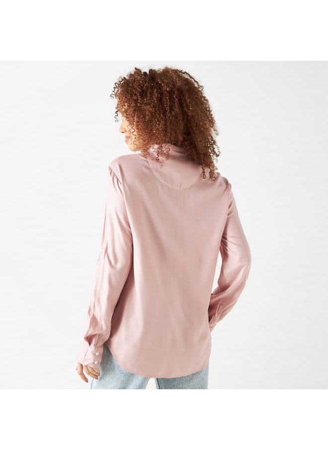 Lee Cooper Lee Cooper Solid Shirt with Roll-Up Sleeves and Pocket  - Image 3